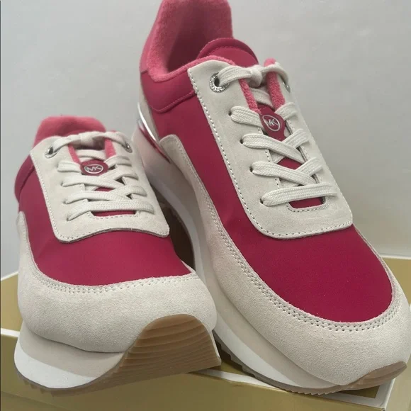 Michael Kors HATTIE TRAINER
NYLON
49T5HAFS3D Dark Raspberry Platform Sneakers - Picture 5 of 16